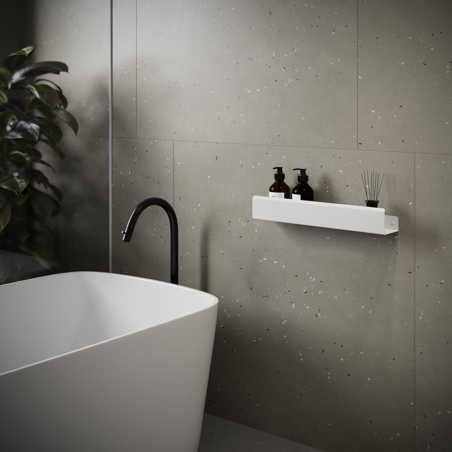 Étagère de douche flottante en acier