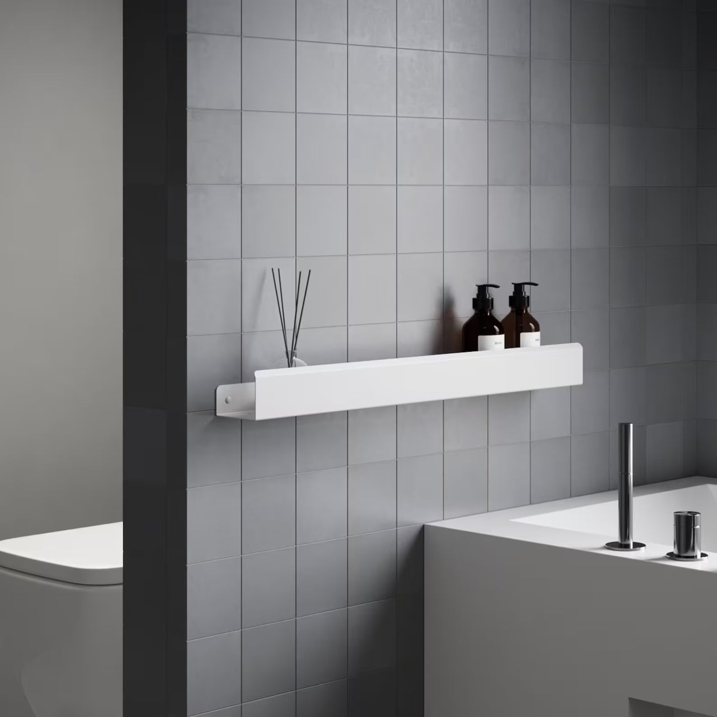 Étagère de douche flottante en acier
