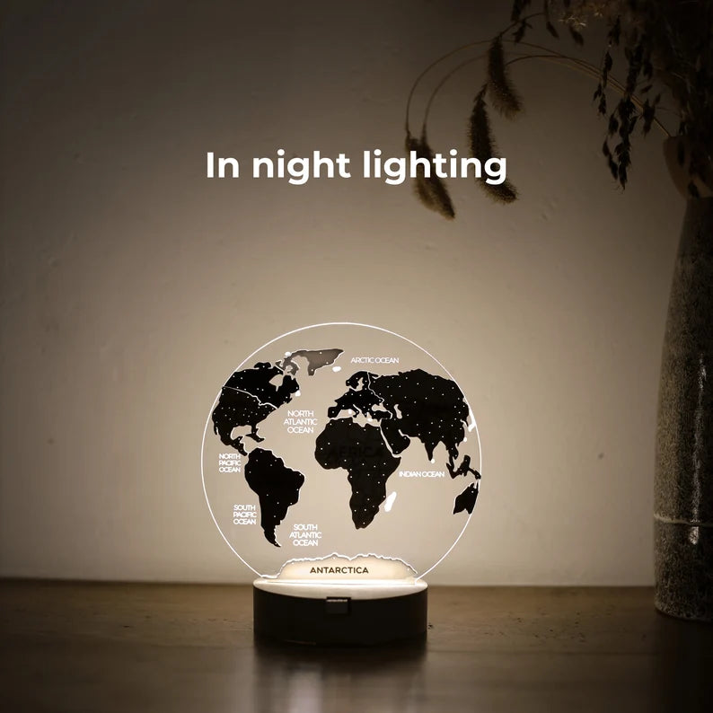 Lampe LED Carte du Monde
