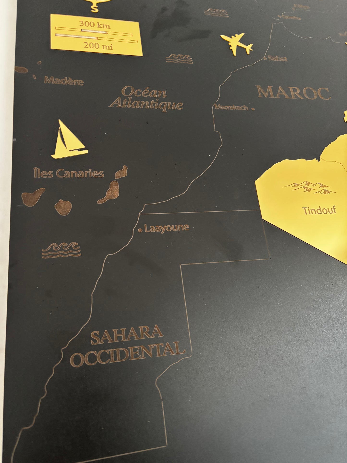 Cadre luxe Map algerie doree
