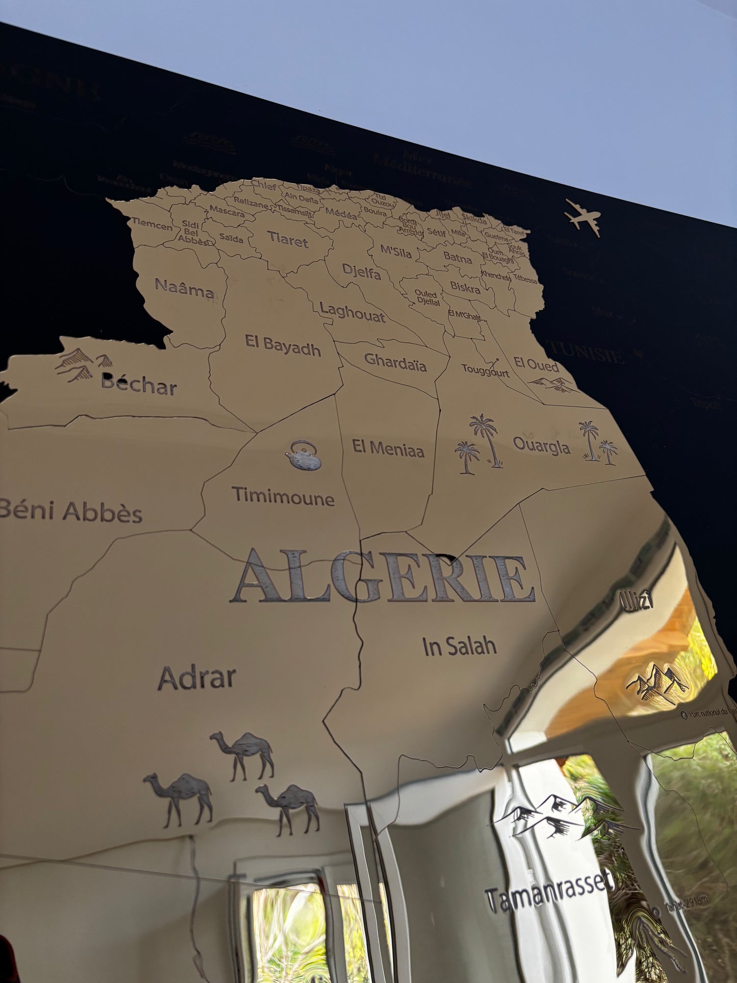 Cadre luxe Map algerie doree