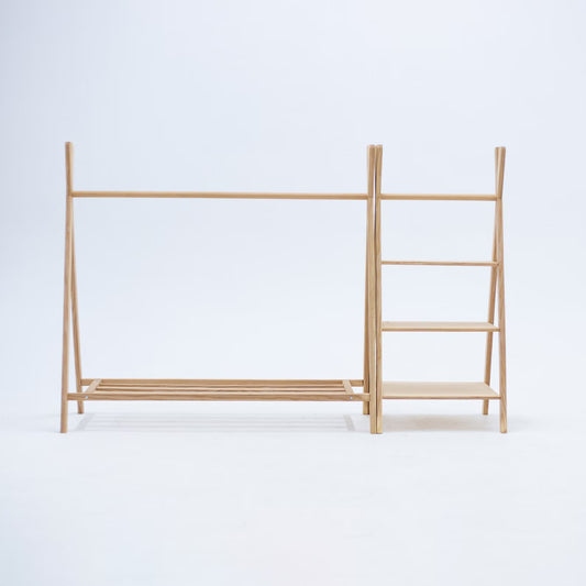 🍼 Armoire & Porte-Vêtements en Bois pour Bébé – Design Élégant & Pratique